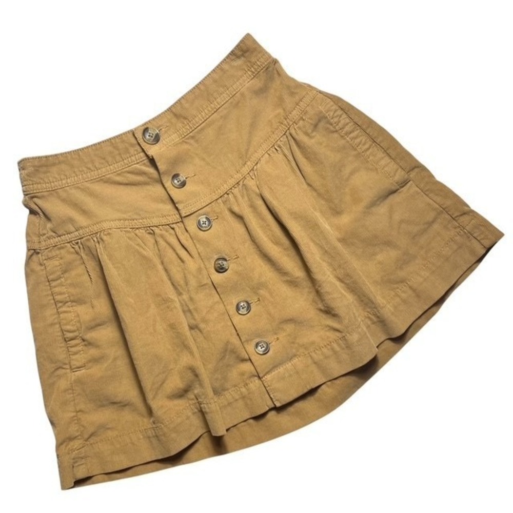 American Eagle Outfitters Womens Sz 0 Tan Corduroy Mini Skirt HR Pockets-1714